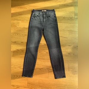 7 For All Mankind High Waist Ankle Skinny Jeans, blackish grey color